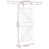 Sliding Door NARVIK Natural and Black 85 x 210 cm 3445222