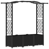 Raised Bed with Trellis and Roof Black 164 x 40 x 142 cm PP 42032531