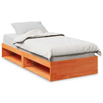 ZNTS Day Bed without Mattress Wax Brown 90x200 cm Solid Wood Pine 859243