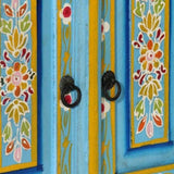 TV Cabinet Blue 110x30x40 cm Solid Wood Mango 353908