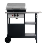 Gas BBQ Grill with 3-layer Side Table Black and Silver 47392