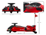 12V Kids Electric Go Kart with Music, LED Lights, Slow Start, Red T3398P348406