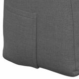 Back Pillow Dark Grey 200 x 24 x 50 cm Fabric 42014587