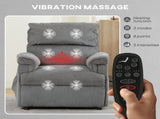 Corduroy Electric Massage Recliner - Grey T3398P553390