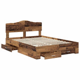 Bed Frame with Headboard Old Wood 140 x 190 cm Engineered Wood 3413200