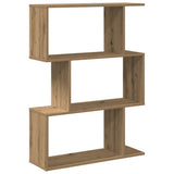 Room Divider Bookcase 3-Tier Artisan Oak 70x24x97 cm Engineered Wood 858119
