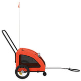 Pet Bike Trailer Orange and Grey Oxford Fabric and Iron 93970