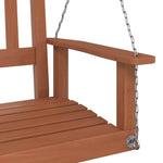 Garden Swing Bench with Metal Chains Brown Solid Wood Fir 4008977