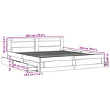 Bed Frame with Headboard without Mattress White 200x200 cm 3295534