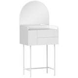 Three Drawer Compact Dressing Table - White T3398P342429