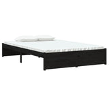 Bed Frame without Mattress Black Solid Wood 120x190 cm Small Double 814923
