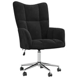 Relaxing Chair with Wheel Black 69 x 61.5 x 102 cm Velvet 42022458