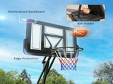 245-305cm Adjustable Basketball Hoop and Stand, with Wheels, Black T3398P349119