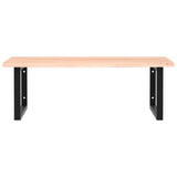 Basin Shelf Wall Mounted Steel and Solid Wood Oak 3302633