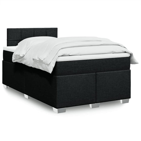 ZNTS Box Spring Bed with Mattress Black 120x200 cm Fabric 3285857