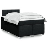 Box Spring Bed with Mattress Black 120x200 cm Fabric 3285857