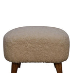 Boucle Cream Square Footstool IN3306