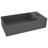Bathroom Sink with Overflow Ceramic Dark Grey 146994