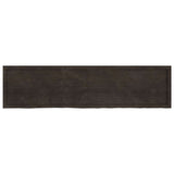 Wall Shelf Dark Brown 200x50x cm Treated Solid Wood Oak 363849