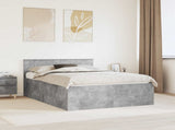 Bed Frame Concrete Grey 150 x 200 cm Engineered Wood 3408567