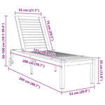 Sun Lounger Reclining Brown 207 x 58 x 35cm Solid Acacia wood 42006195