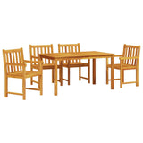 Garden Dining Set 5 pcs Brown Solid Acacia Wood 3375637