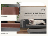 Elevated Dog Sofa Bed, with Cushion, for Medium and Small Dogs, Grey T3398P376486