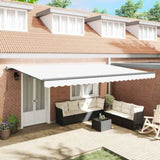 Retractable Awning Manual White 500 x 350 cm Fabric 3331537