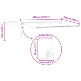 Electric Retractable Awning 3 x 2.5 m Polyester with PU coating 3422014