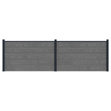 Fence Panel 2 pcs WPC and Aluminium Grey 3429439