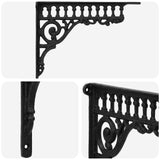 Wall Shelf Brackets 12 pcs Black 27.5 x 23 x 4 cm Steel 42038806