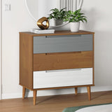 Drawer Cabinet MOLDE Brown 80x40x80 cm Solid Wood Pine 350504