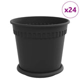 Plant Pots 24 pcs Black 19 x 16 cm Plastic 3403269