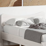 Headboard White 135 cm Solid Wood Pine 844782