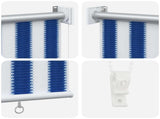 Outdoor Roller Blind 90% UV Block Blue and White Stripe HDPE 42035972