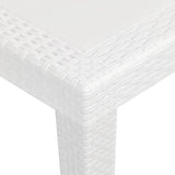 Garden Table White 79x79x72 cm Plastic Rattan Look 45601