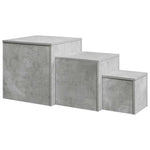 Side Tables 3 pcs Concrete Grey Engineered Wood 808589