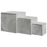 Side Tables 3 pcs Concrete Grey Engineered Wood 808589