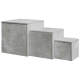 Side Tables 3 pcs Concrete Grey Engineered Wood 808589