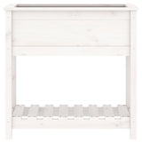 Planter with Shelf White 82.5x34.5x81 cm Solid Wood Pine 823760