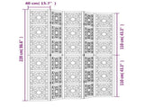 Room Divider 5 Panels Brown and Black Solid Wood Paulownia 358808