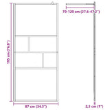 Walk-in Shower Wall Black 90 x 195 x 0.5 cm Glass and Aluminium 42025248