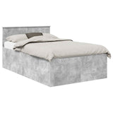 Bed Frame Concrete Grey 135 x 190 cm Engineered Wood 3408588
