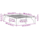Bed Frame White 140 x 200 cm Solid Pine Wood 872987