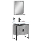 2 Piece Bathroom Cabinet Set Grey Sonoma Engineered Wood 3214337