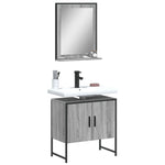 ZNTS 2 Piece Bathroom Cabinet Set Grey Sonoma Engineered Wood 3214337
