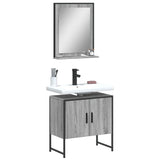 ZNTS 2 Piece Bathroom Cabinet Set Grey Sonoma Engineered Wood 3214337