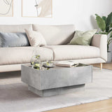 Coffee Table with LED Concrete Grey 70x50x30 cm Engineered Wood 847514