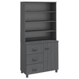 Highboard HAMAR Solid Wood Pine Dark Grey 3100924