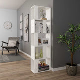 800108 Book Cabinet/Room Divider White 45x24x159 cm Engineered Wood
